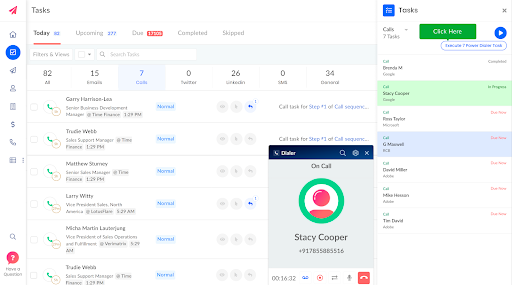 Outplay's Power Dialer to dial prospect automatically